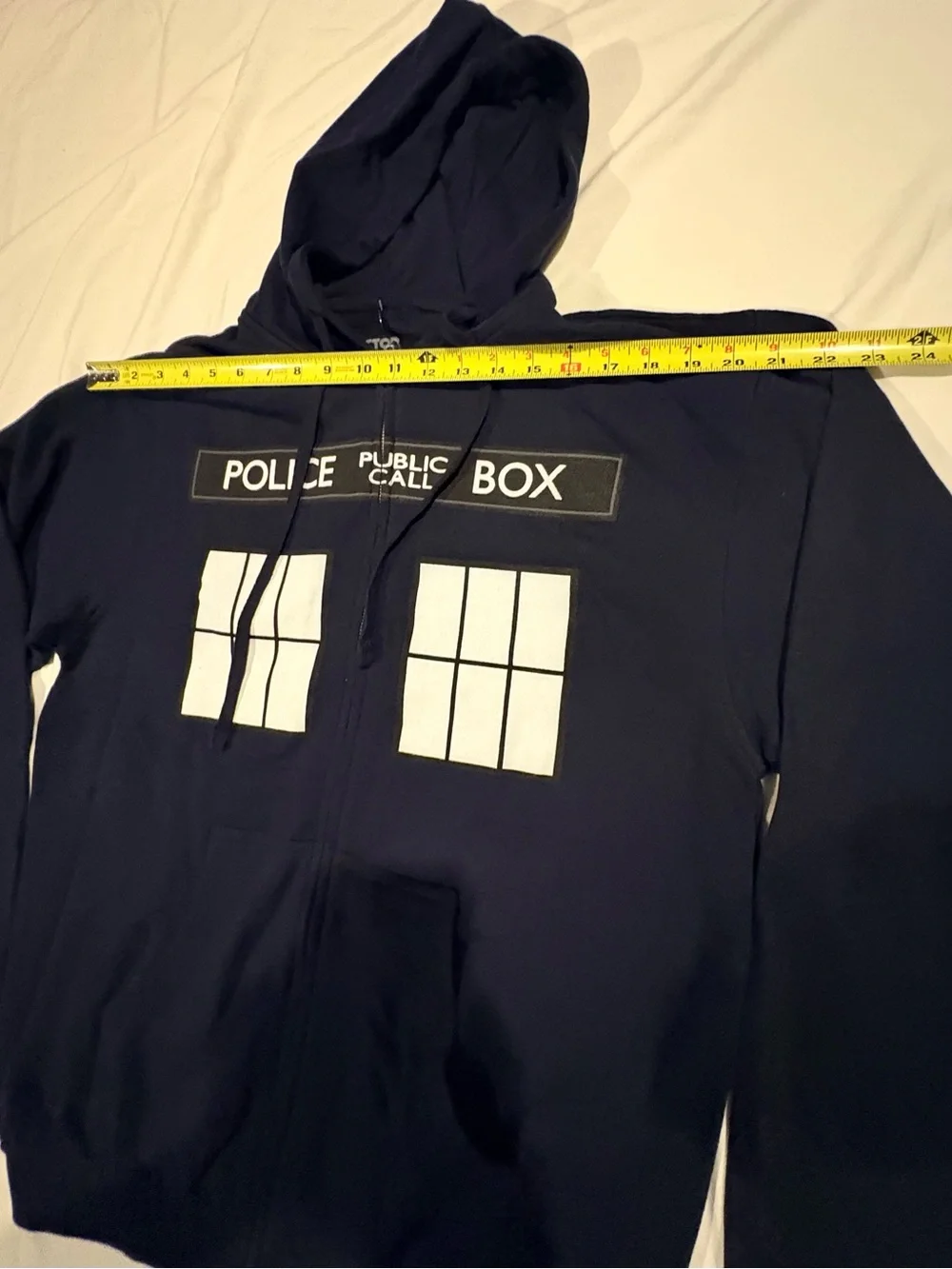 Dr Who Tardis Sweatshirt Black Police Box Follow Me Hoodie MEDIUM W/Tag